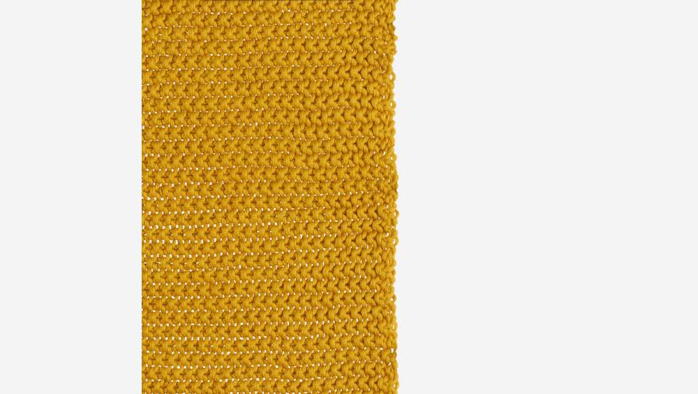 Plaid Tejido de Algodón - 130 x 170 cm - Amarillo Mostaza