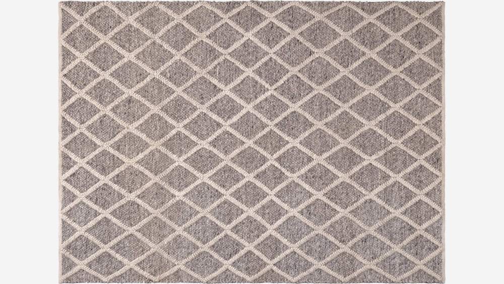Handgewebter Teppich, 170x240 cm, grau