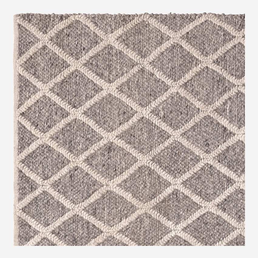 Handgewebter Teppich, 170x240 cm, grau