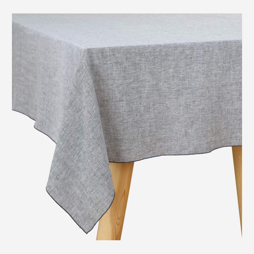 Toalha de mesa de linho - 150 x 250 cm - Cinza