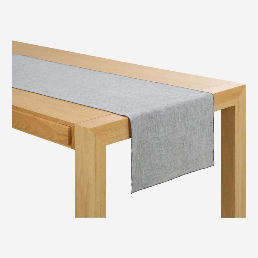 Caminho de mesa de linho - 45 x 200 cm - Cinzento