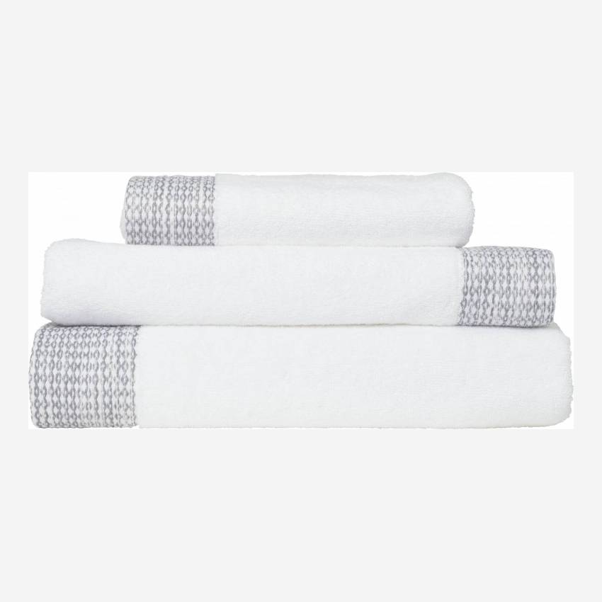 Serviette de toilette en coton - 50 x 100 cm - Blanc (Lot de 6)