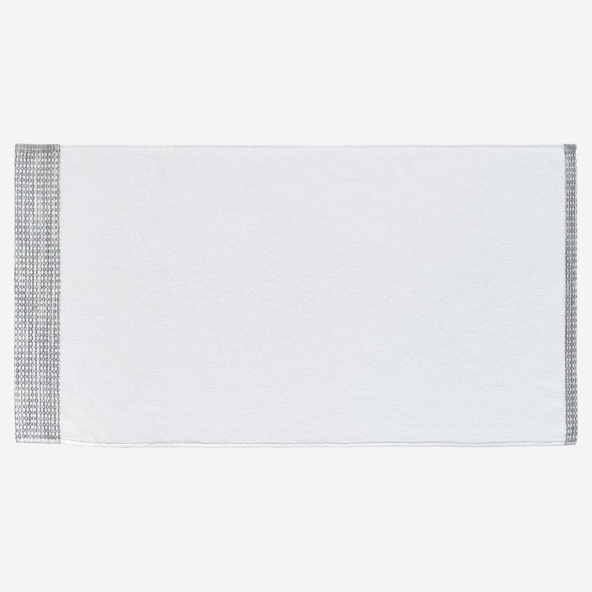 Serviette de toilette en coton - 70 x 140 cm - Blanc
