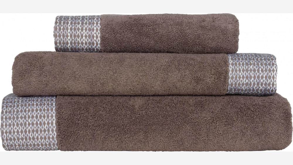 Drap de bain en coton - 100 x 150 cm - Marron