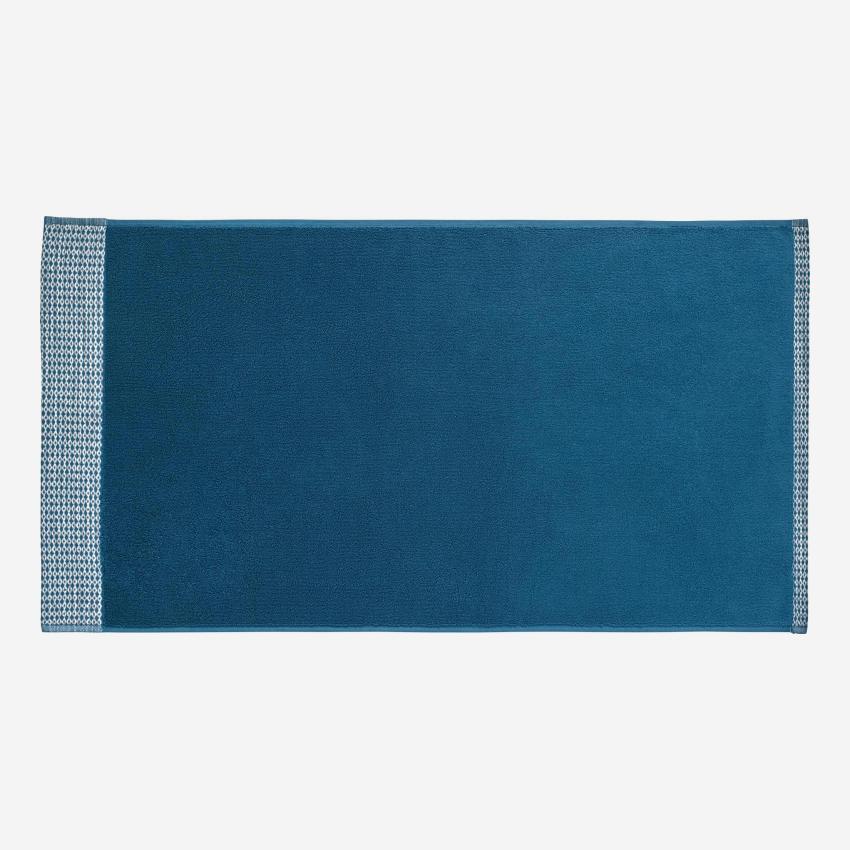 Serviette de toilette en coton - 70 x 140 cm - Bleu