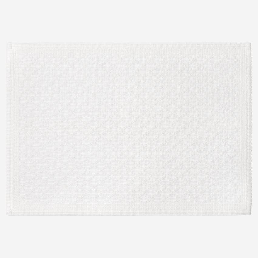 Alfombra de baño de algodón - 50 x 70 cm - Blanco