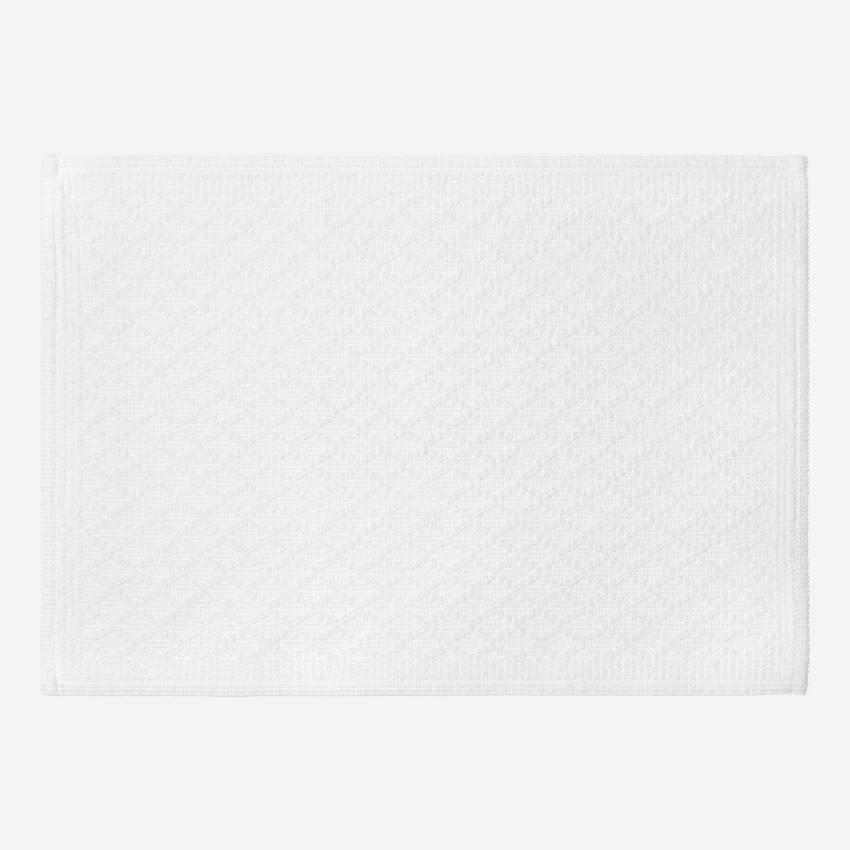 Alfombra de baño de algodón - 50 x 70 cm - Blanco