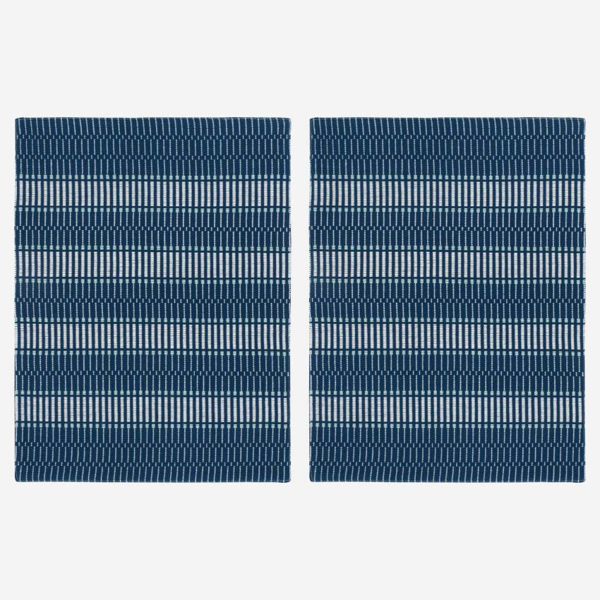2er-Set Tischsets aus Baumwolle - 45 x 36 cm - blau