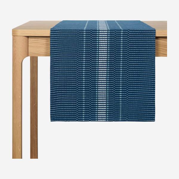 Camino de mesa de algodón - 200 x 40 cm - Azul