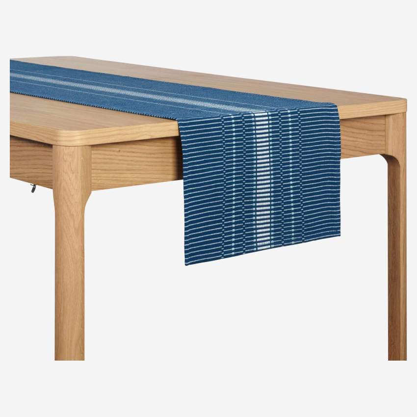 Tischläufer aus Baumwolle - 200 x 40 cm - blau
