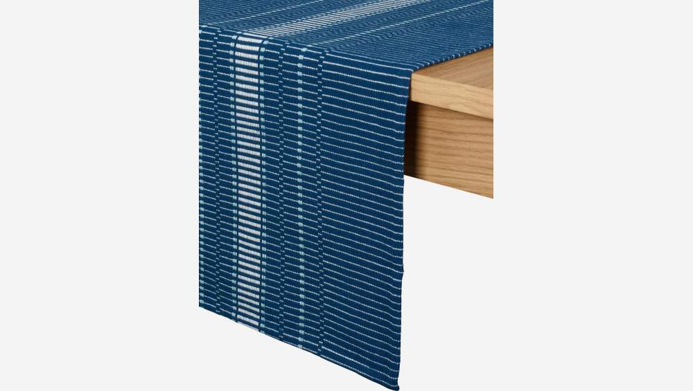 Chemin de table en coton - 200 x 40 cm - Bleu