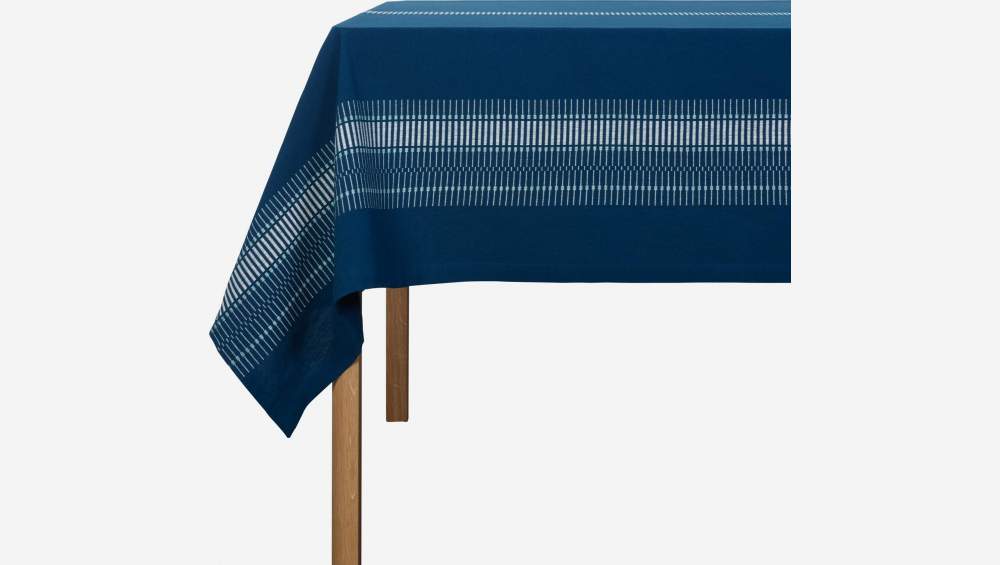 Toalha de mesa de algodão - 250 x 150 cm - Azul