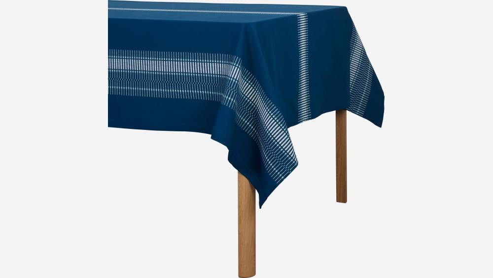 Mantel de algodón - 250 x 150 cm - Azul