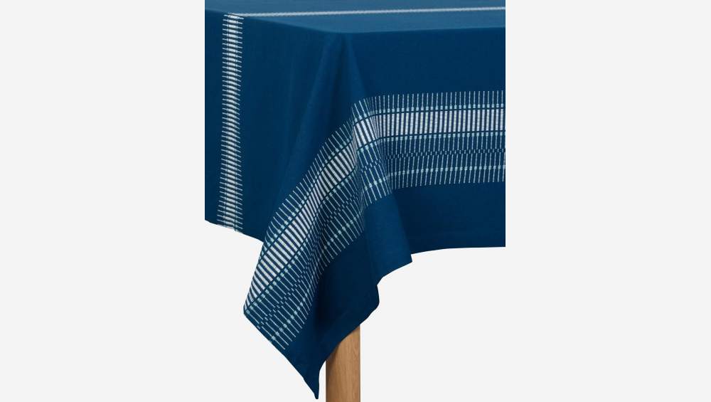 Mantel de algodón - 250 x 150 cm - Azul
