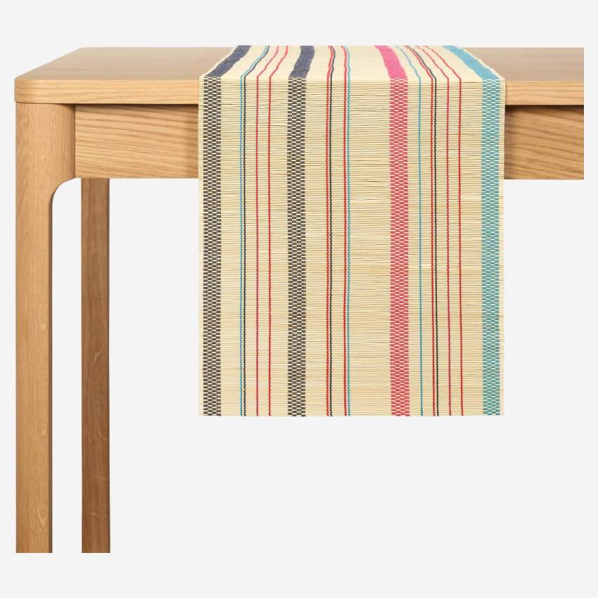 Tischläufer aus Bambus - 200 x 33 cm - bunte Streifen