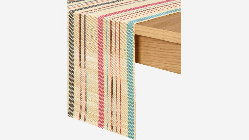 Camino de mesa de bambú - 200 x 33 cm - Rayas de colores