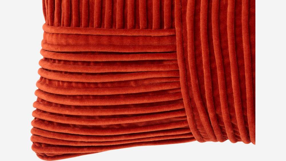 Cuscino in velluto di cotone a corda - 35 x 50 cm - Ruggine