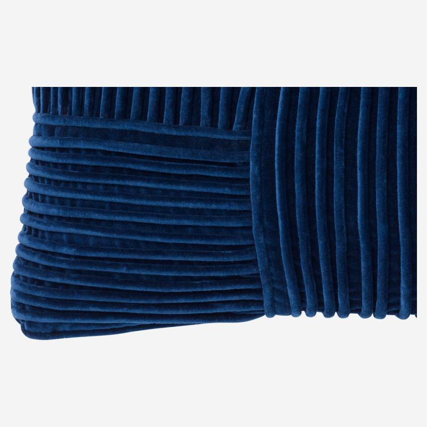 Kissen aus Baumwollkord - 35 x 50 cm - Blau