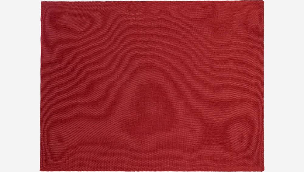 Plaid tricoté en coton - 130 x 170 cm - Rouille