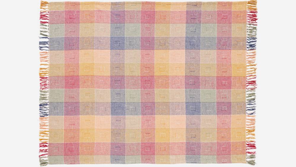 Manta de algodão - 130 x 170 cm - Patchwork de cores