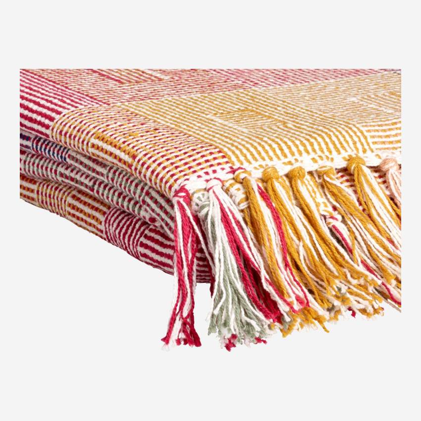 Plaid de algodón - 130 x 170 cm - Patchwork de colores
