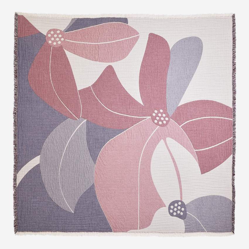 Colcha de algodón - 200 x 200 cm - Estampado Floral