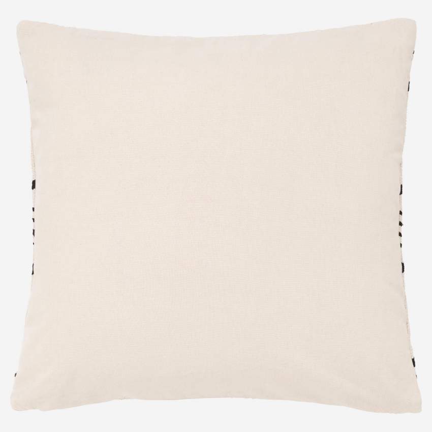Cuscino in cotone intrecciato - 45 x 45 cm - Bianco e nero