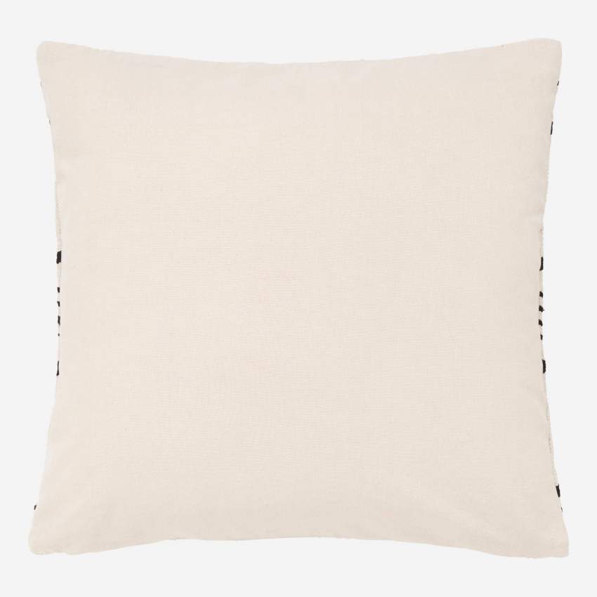 Cuscino in cotone intrecciato - 45 x 45 cm - Bianco e nero