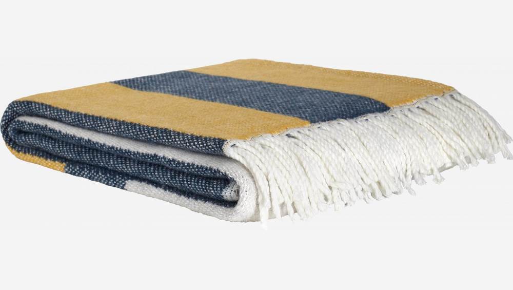 Plaid de algodón cepillado  - 130 x 170 cm - Amarillo