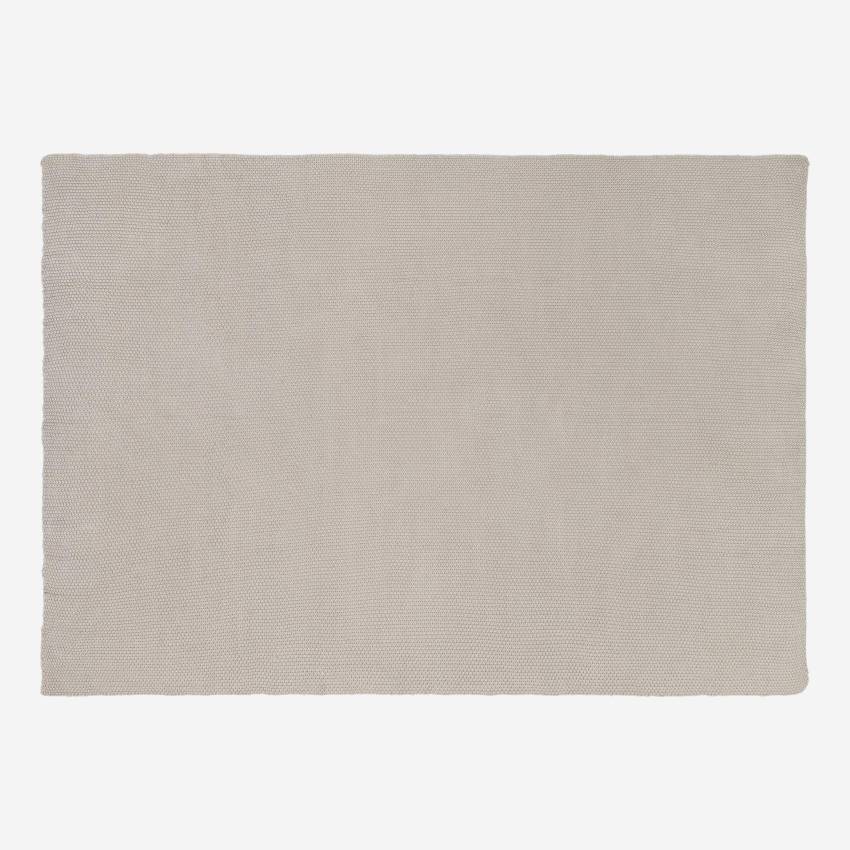 Gestricktes Plaid aus Baumwolle - 130 x 170 cm - Grau