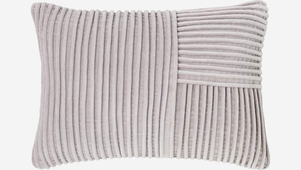 Cuscino in velluto di cotone a corda - 35 x 50 cm - Grigio