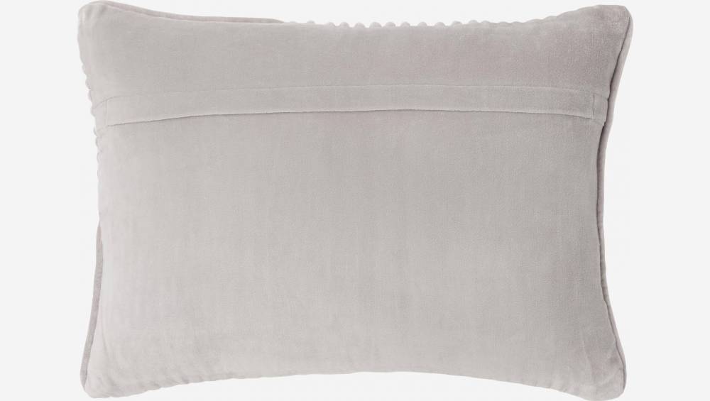 Cuscino in velluto di cotone a corda - 35 x 50 cm - Grigio