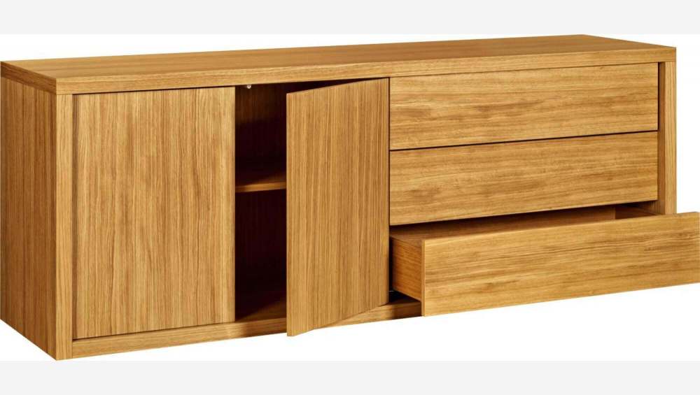 Sideboard mit 2 Türen und 3 Schubladen aus Eiche