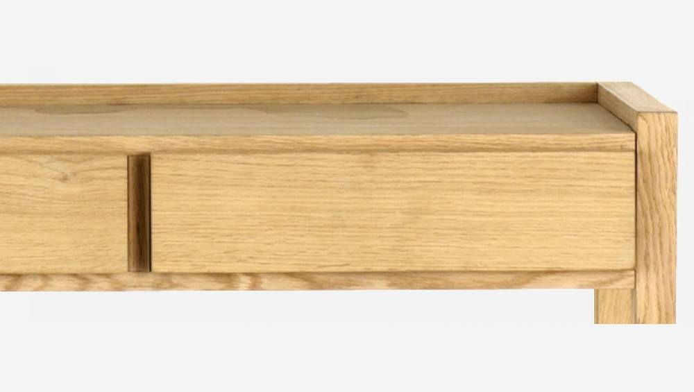 Consola com gavetas fabricada em madeira de carvalho maciço