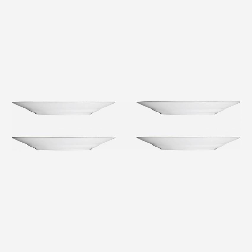 Set 4 platos llanos de porcelana - Design by F. Jacques