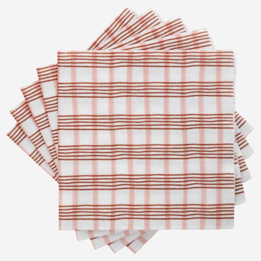 Set van 20 papieren servetten - 25 cm - Roze motief by Floriane Jacques
