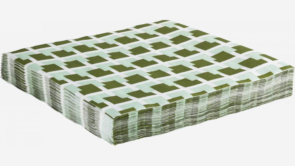 Lot de 20 serviettes en papier - 40 cm - Motif vert by Floriane Jacques