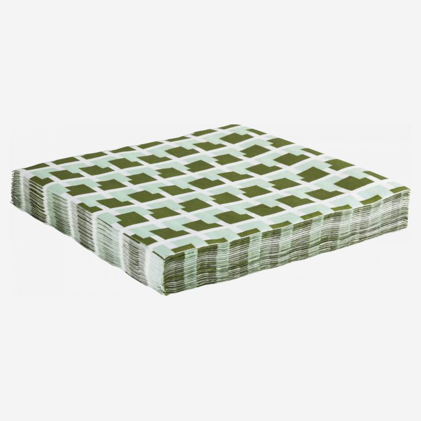 Set 20 servilletas de papel - 40 cm - Estampado verde by F. Jacques