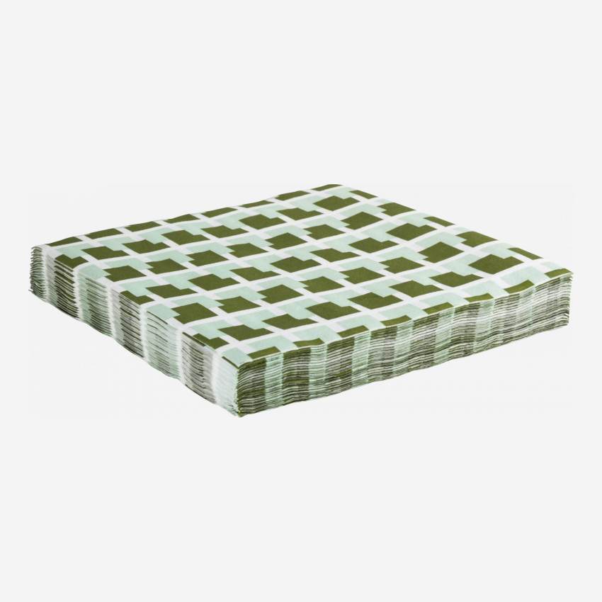 Lot de 20 serviettes en papier - 40 cm - Motif vert by Floriane Jacques