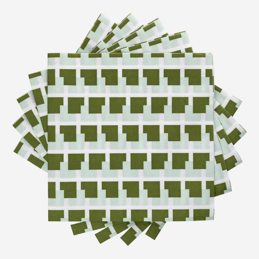 Set van 20 papieren servetten - 40 cm - Groen motief by Floriane Jacques