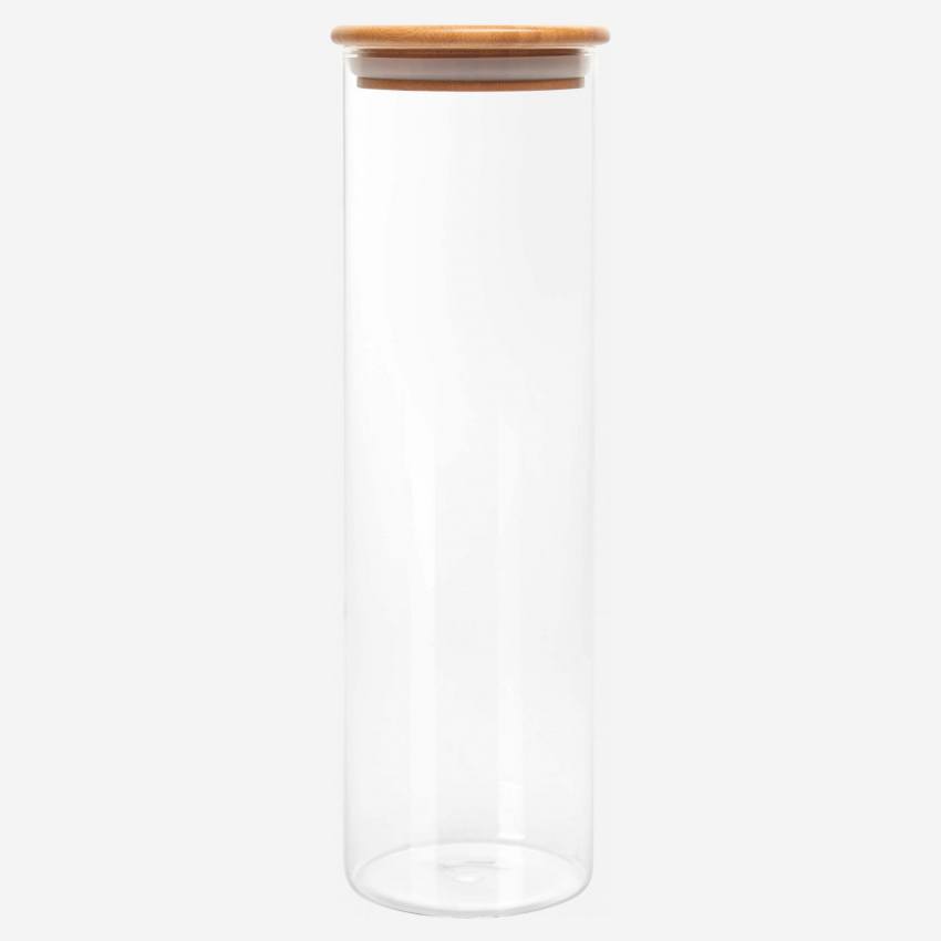 Glasbehälter mit Deckel aus Bambus - 10 x 31 cm