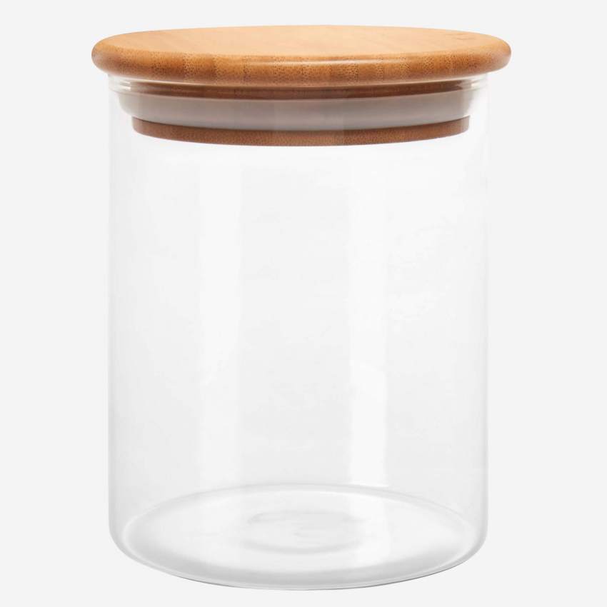 Ferm - Glasbehälter mit Deckel aus Bambus - 10 x 13 cm - Habitat