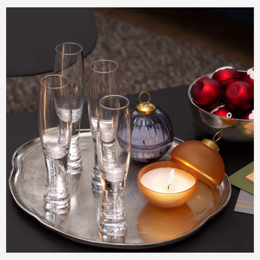 4er-Set Champagnergläser aus Bläschenglas – 125 ml