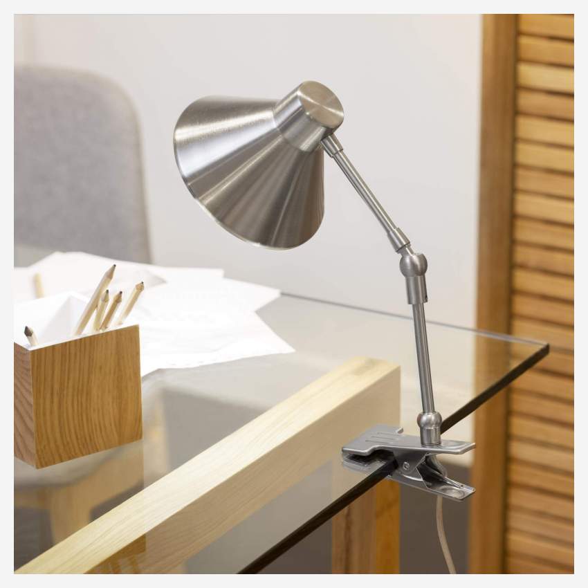 Lámpara de escritorio 54cm con pinza de acero de metal negro