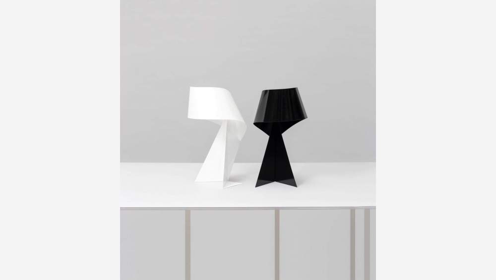 Lampada da tavolo in metallo - Bianco - 36 cm