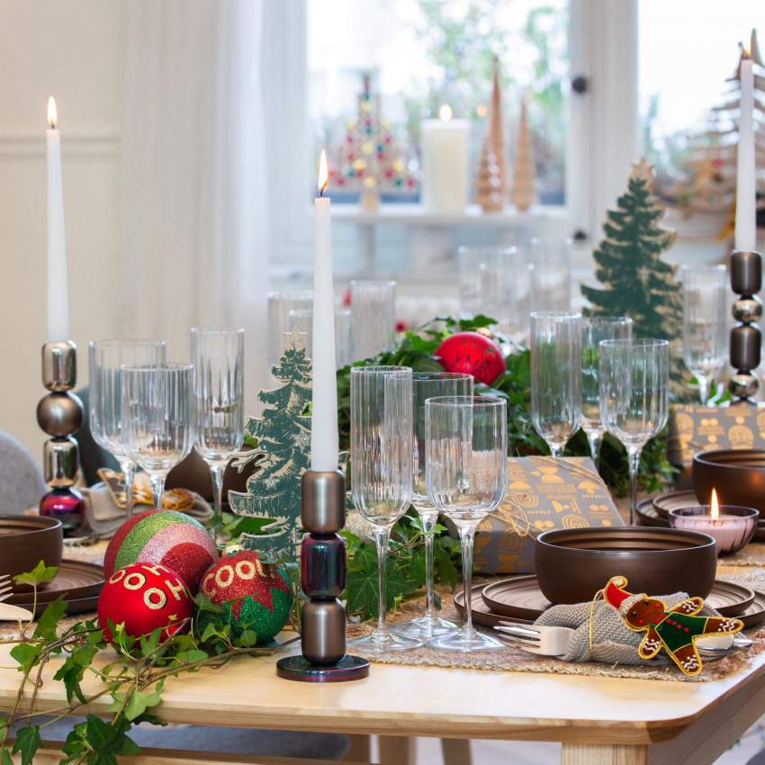Kerstdecoratie - Bal “Ho Ho Ho” van glas om op te hangen - Rood