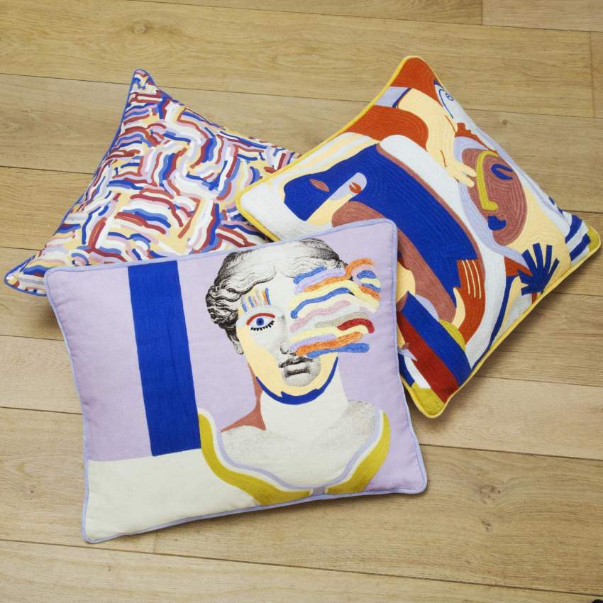 Cuscino in cotone - 45 x 45 cm - Motivi di Floriane Jacques