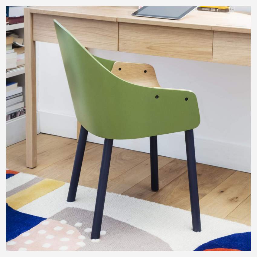Cadeira de carvalho com apoios de braços - Verde