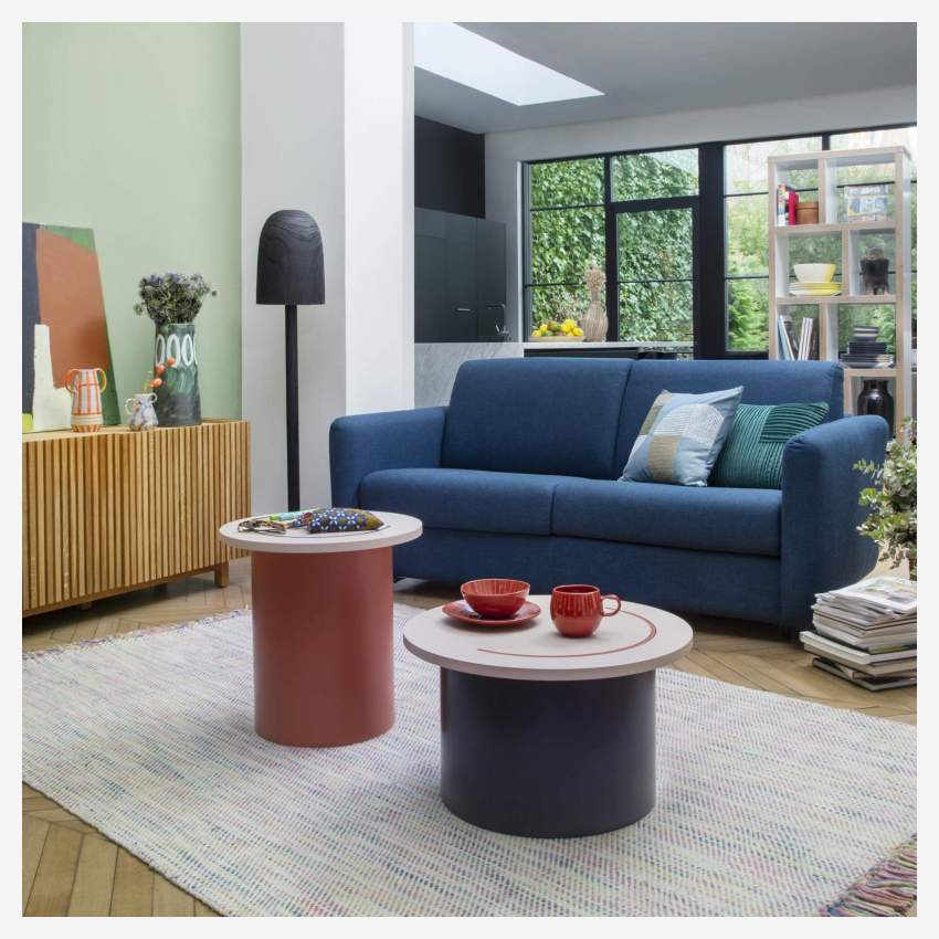 Mesa auxiliar redonda con tablero extraíble y almacenaje - 60 x 35 cm - Design  by Studio Habitat