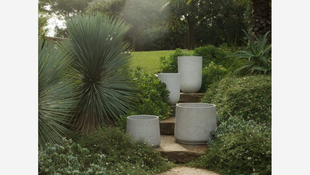 Vaso per piante in cemento - Grigio chiaro - 43,5 x 68 cm
